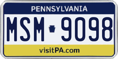 PA license plate MSM9098