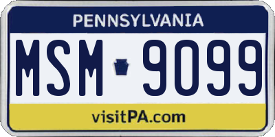 PA license plate MSM9099
