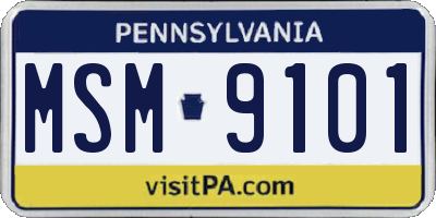 PA license plate MSM9101