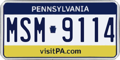 PA license plate MSM9114