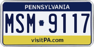 PA license plate MSM9117