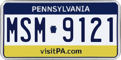 PA license plate MSM9121