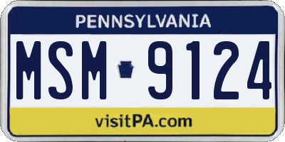 PA license plate MSM9124