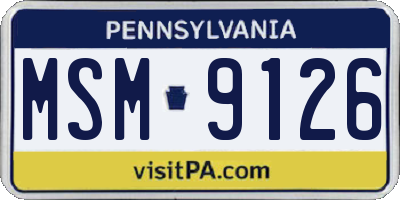 PA license plate MSM9126