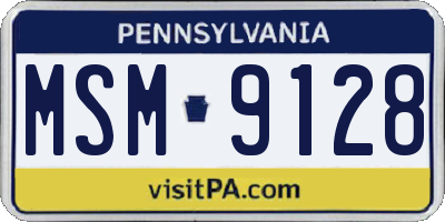 PA license plate MSM9128