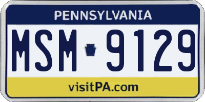 PA license plate MSM9129