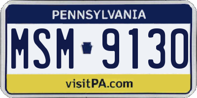 PA license plate MSM9130