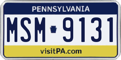PA license plate MSM9131