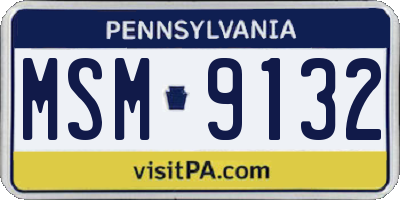 PA license plate MSM9132