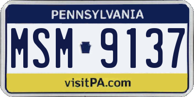 PA license plate MSM9137