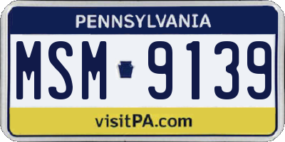 PA license plate MSM9139