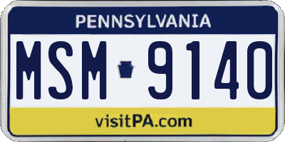 PA license plate MSM9140