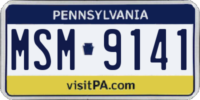 PA license plate MSM9141