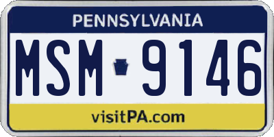 PA license plate MSM9146