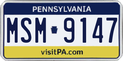 PA license plate MSM9147
