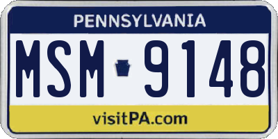 PA license plate MSM9148