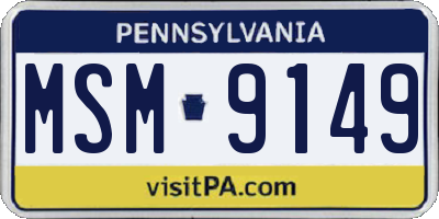 PA license plate MSM9149