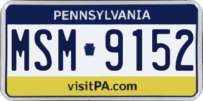 PA license plate MSM9152