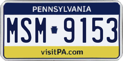 PA license plate MSM9153