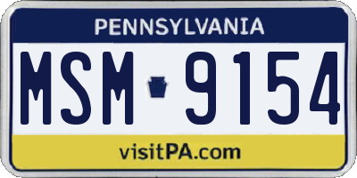 PA license plate MSM9154