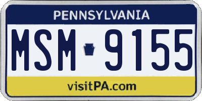 PA license plate MSM9155