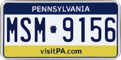 PA license plate MSM9156