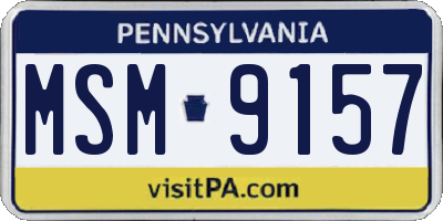 PA license plate MSM9157