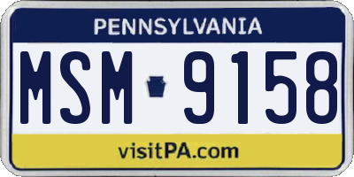 PA license plate MSM9158