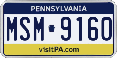 PA license plate MSM9160