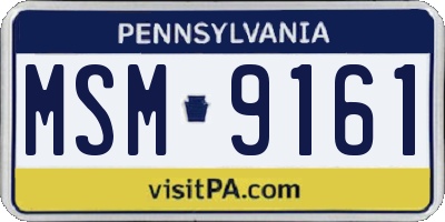 PA license plate MSM9161