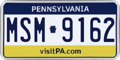 PA license plate MSM9162