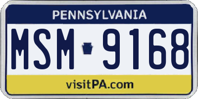 PA license plate MSM9168