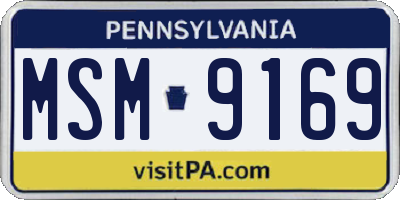 PA license plate MSM9169