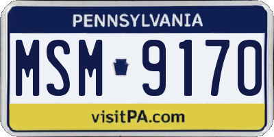 PA license plate MSM9170