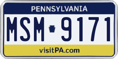 PA license plate MSM9171