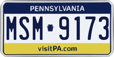 PA license plate MSM9173
