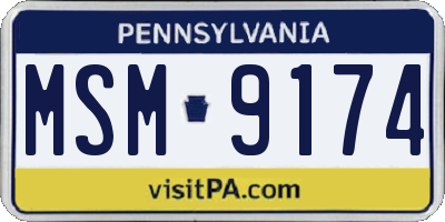 PA license plate MSM9174