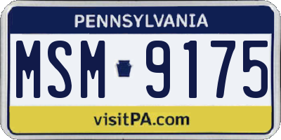 PA license plate MSM9175