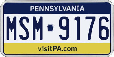 PA license plate MSM9176