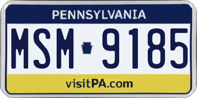 PA license plate MSM9185