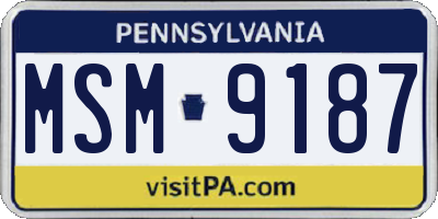 PA license plate MSM9187