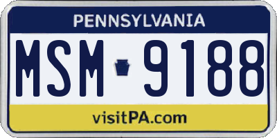 PA license plate MSM9188
