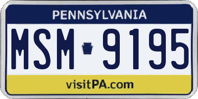 PA license plate MSM9195