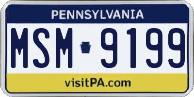 PA license plate MSM9199