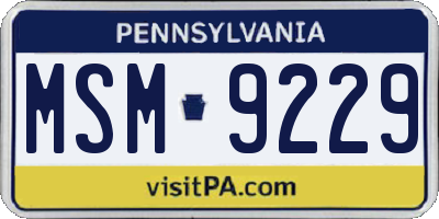 PA license plate MSM9229