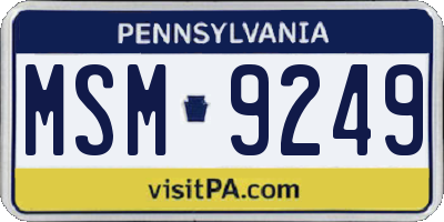 PA license plate MSM9249