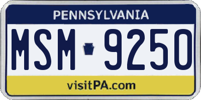 PA license plate MSM9250