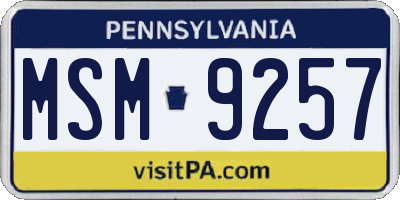 PA license plate MSM9257
