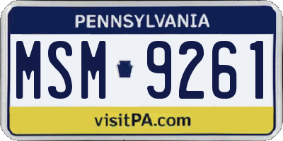PA license plate MSM9261