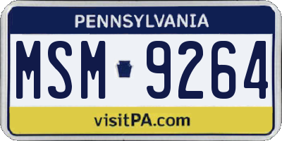 PA license plate MSM9264